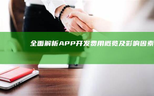 全面解析：APP开发费用概览及影响因素